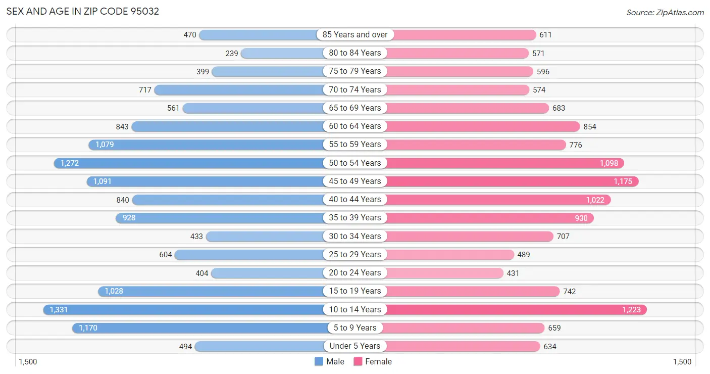 Sex and Age in Zip Code 95032