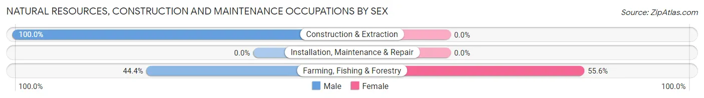 Natural Resources, Construction and Maintenance Occupations by Sex in Zip Code 95064