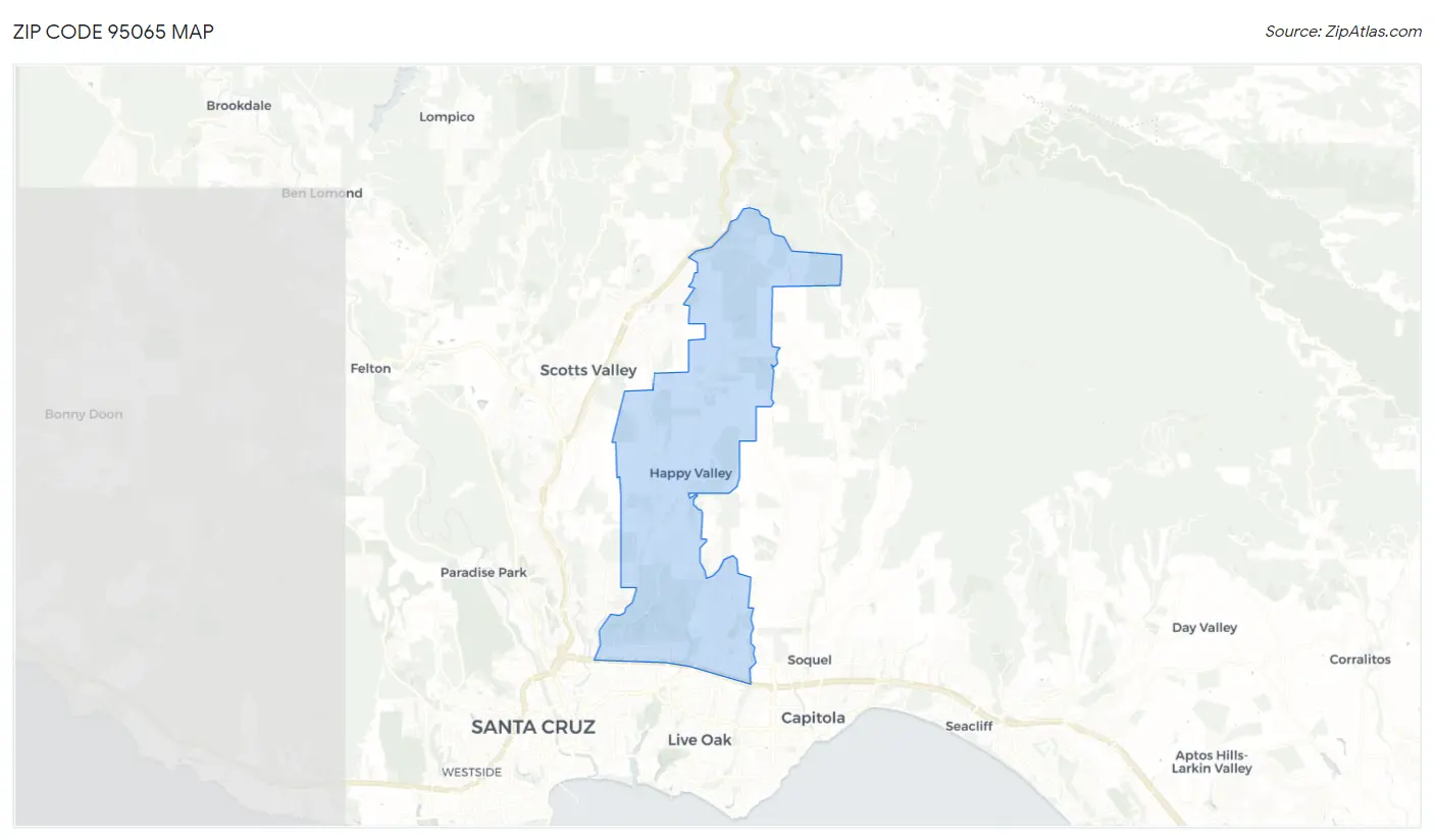 Zip Code 95065 Map