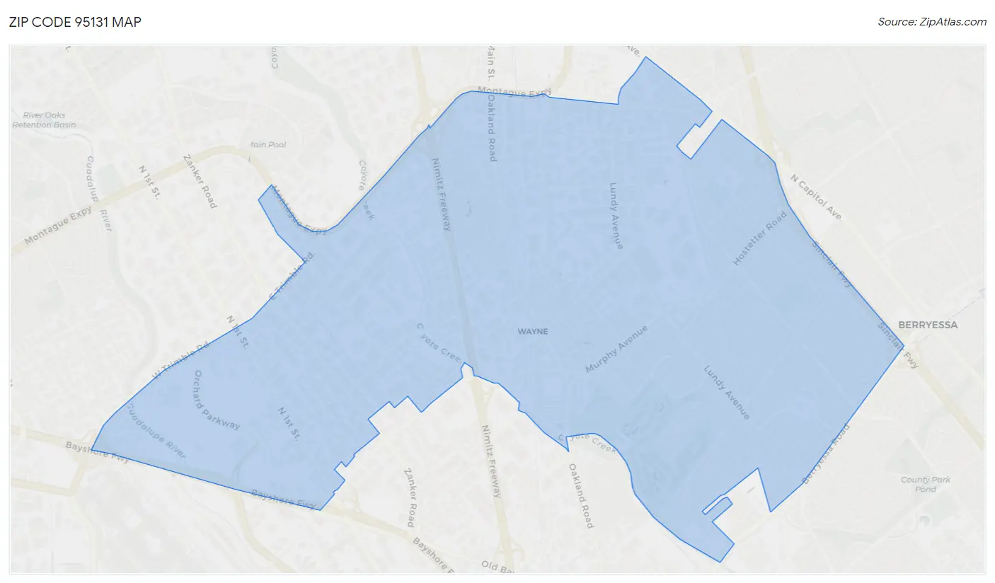 Zip Code 95131 Map