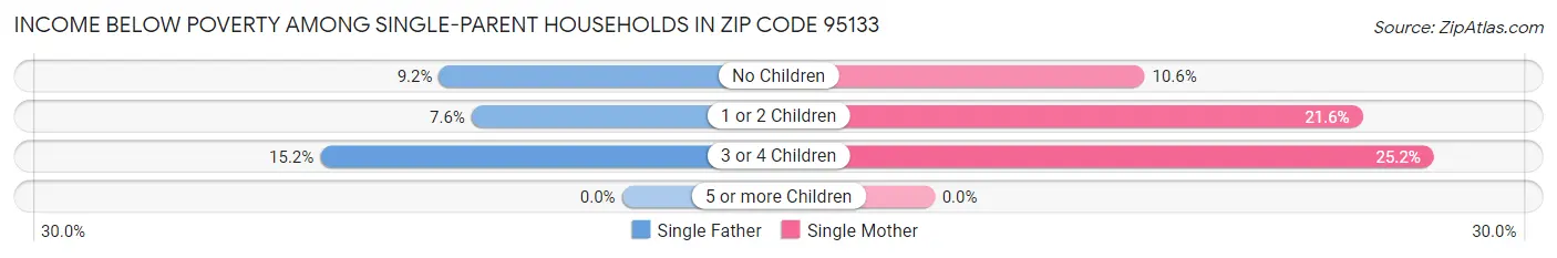 Income Below Poverty Among Single-Parent Households in Zip Code 95133