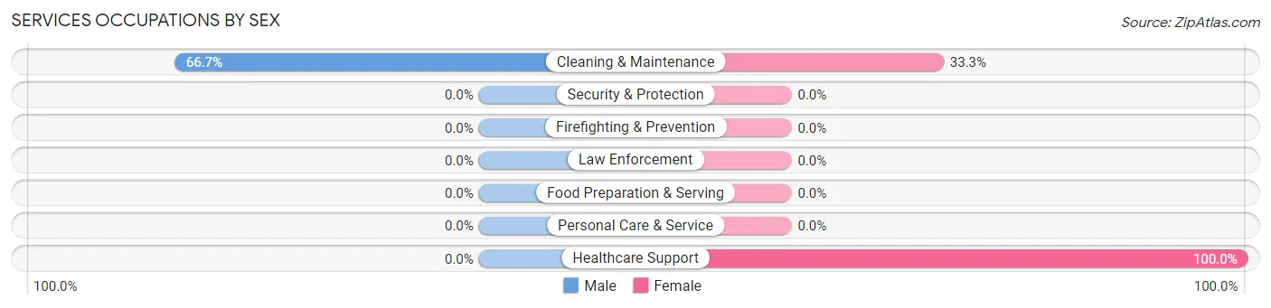 Services Occupations by Sex in Zip Code 95221
