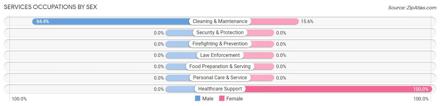 Services Occupations by Sex in Zip Code 95313