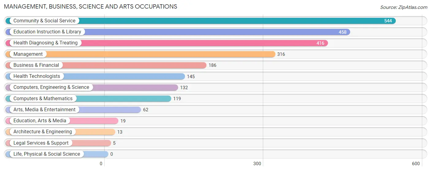 Management, Business, Science and Arts Occupations in Zip Code 95334