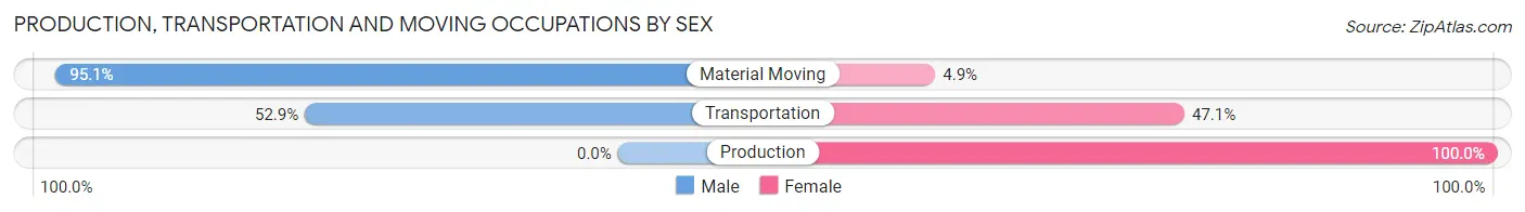Production, Transportation and Moving Occupations by Sex in Zip Code 95374