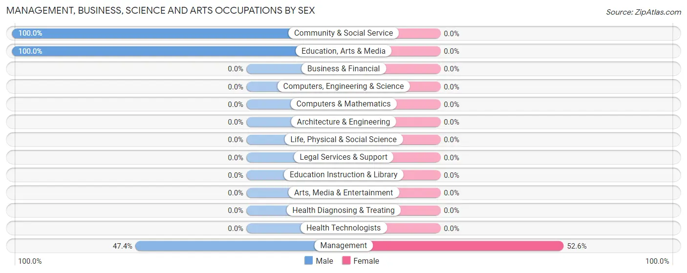 Management, Business, Science and Arts Occupations by Sex in Zip Code 95385