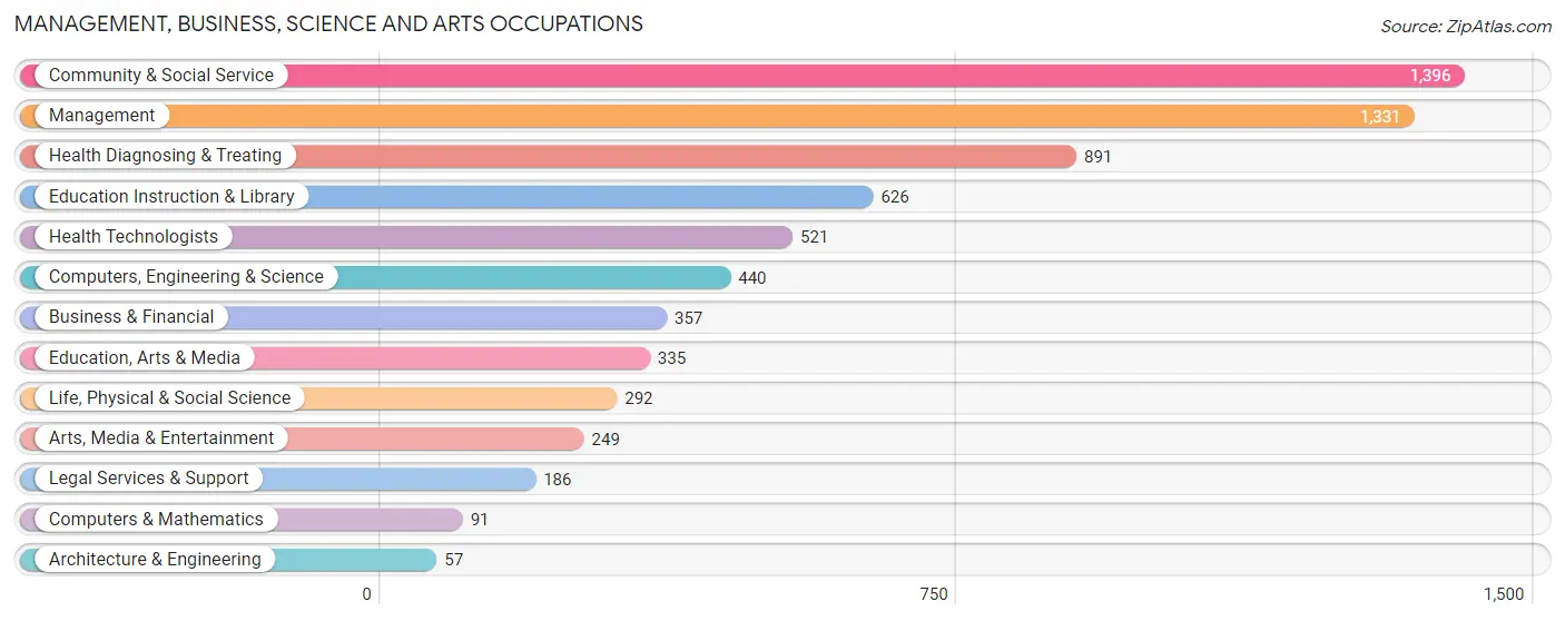 Management, Business, Science and Arts Occupations in Zip Code 95482