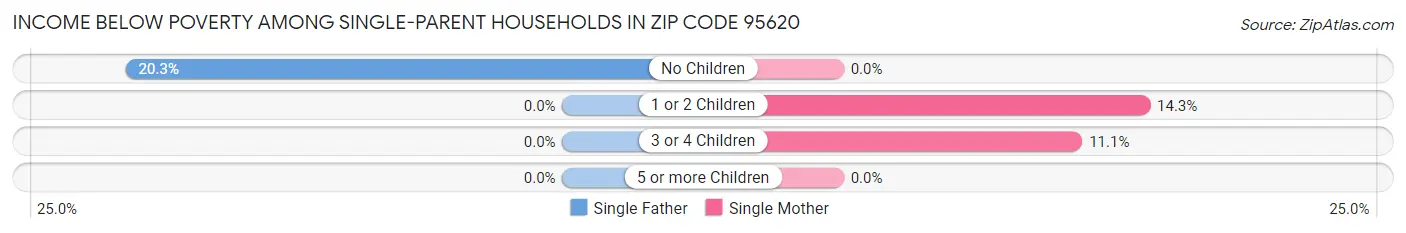 Income Below Poverty Among Single-Parent Households in Zip Code 95620