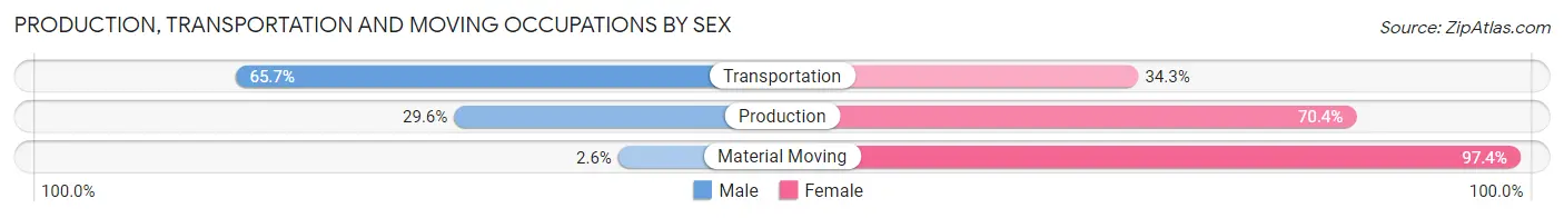 Production, Transportation and Moving Occupations by Sex in Zip Code 95665