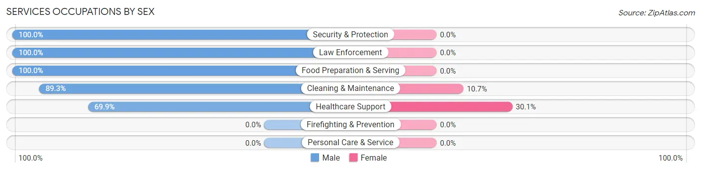 Services Occupations by Sex in Zip Code 95703
