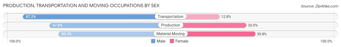 Production, Transportation and Moving Occupations by Sex in Zip Code 95747