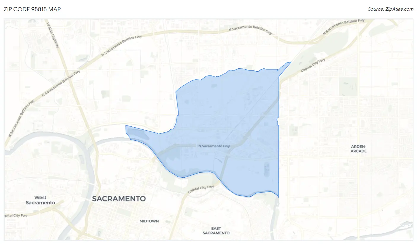 Zip Code 95815 Map