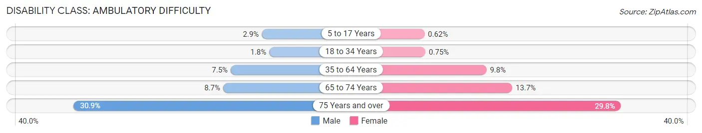 Disability in Zip Code 95928: <span>Ambulatory Difficulty</span>