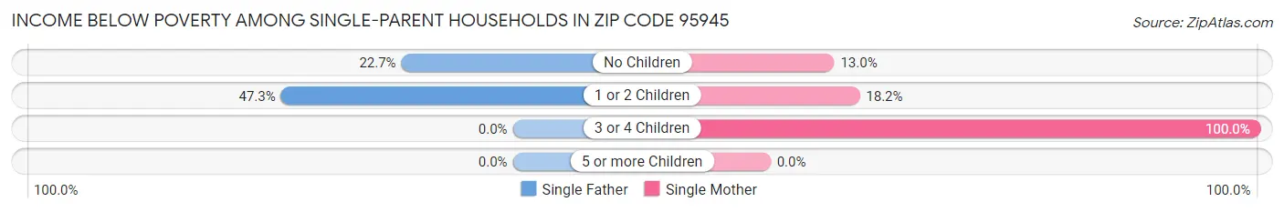 Income Below Poverty Among Single-Parent Households in Zip Code 95945
