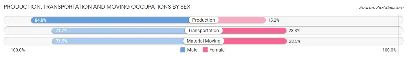 Production, Transportation and Moving Occupations by Sex in Zip Code 95973