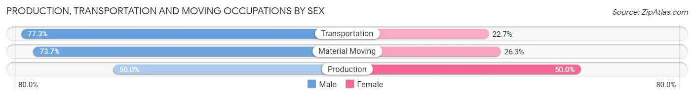 Production, Transportation and Moving Occupations by Sex in Zip Code 95982
