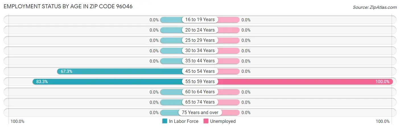 Employment Status by Age in Zip Code 96046