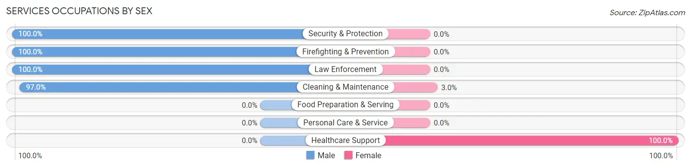 Services Occupations by Sex in Zip Code 96048