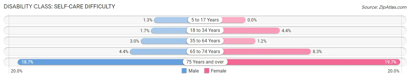 Disability in Zip Code 96080: <span>Self-Care Difficulty</span>