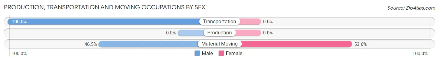 Production, Transportation and Moving Occupations by Sex in Zip Code 96093