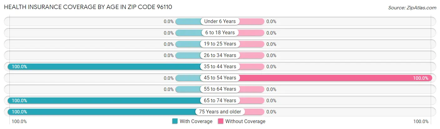 Health Insurance Coverage by Age in Zip Code 96110