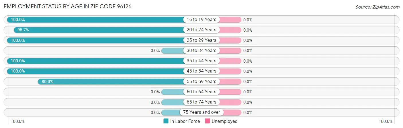 Employment Status by Age in Zip Code 96126