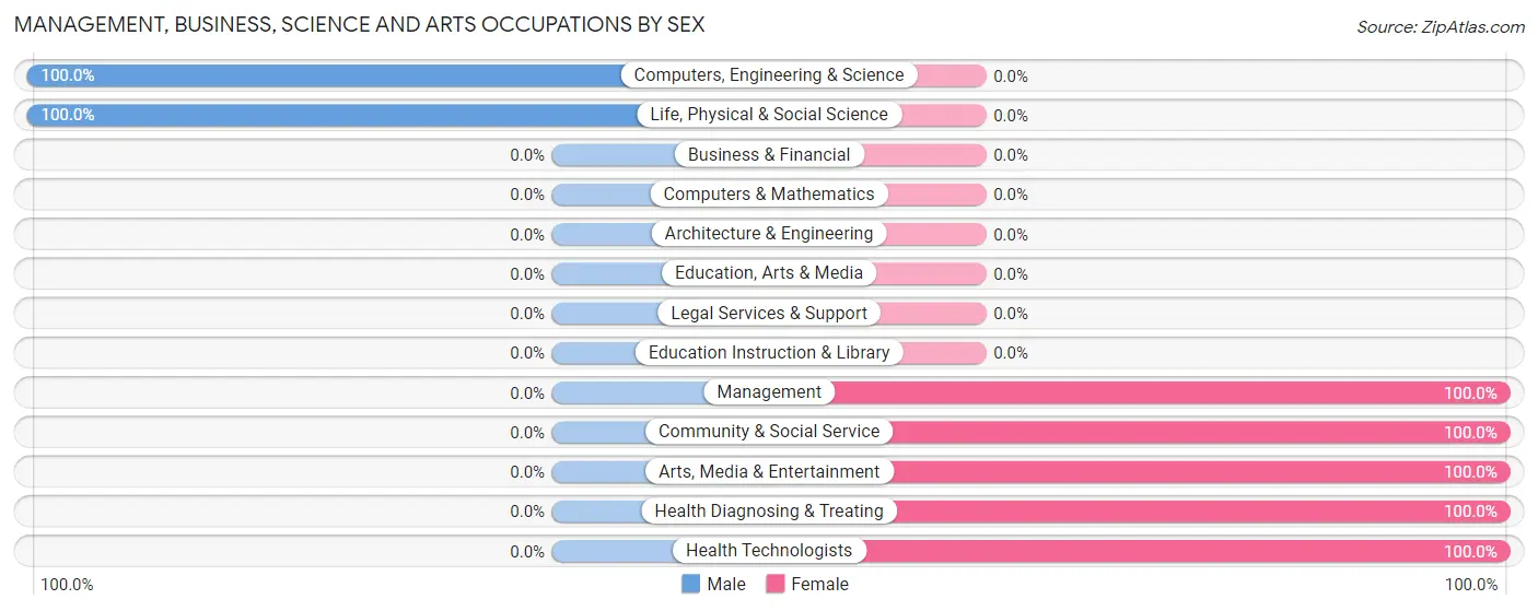 Management, Business, Science and Arts Occupations by Sex in Zip Code 96128