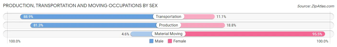 Production, Transportation and Moving Occupations by Sex in Zip Code 96708