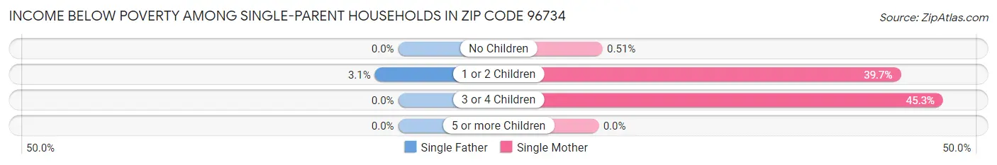 Income Below Poverty Among Single-Parent Households in Zip Code 96734