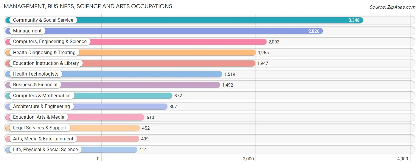 Management, Business, Science and Arts Occupations in Zip Code 96744