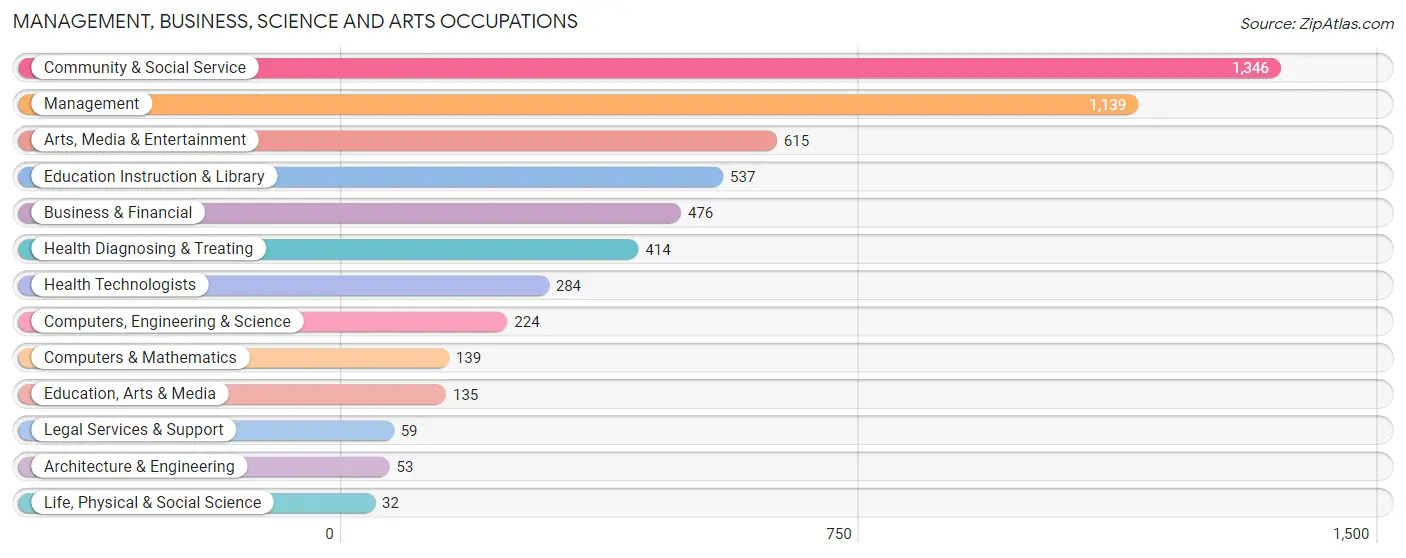 Management, Business, Science and Arts Occupations in Zip Code 96761