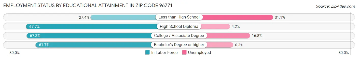 Employment Status by Educational Attainment in Zip Code 96771