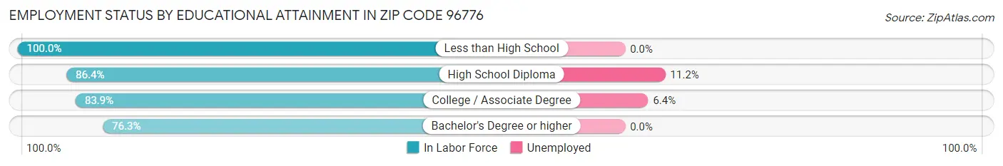 Employment Status by Educational Attainment in Zip Code 96776