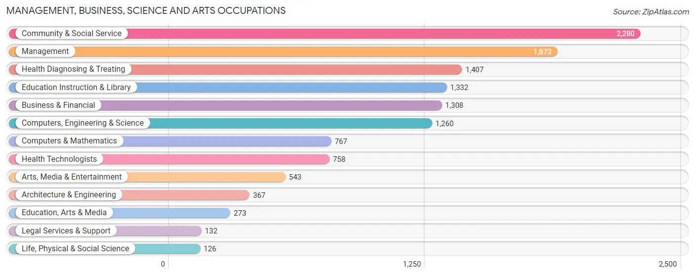 Management, Business, Science and Arts Occupations in Zip Code 96818