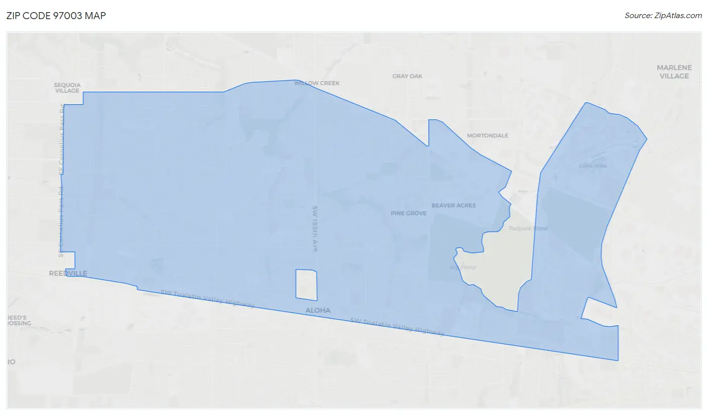 Zip Code 97003 Map