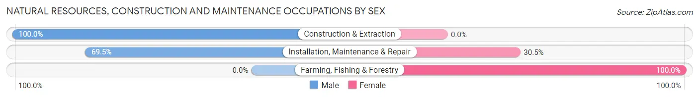 Natural Resources, Construction and Maintenance Occupations by Sex in Zip Code 97016