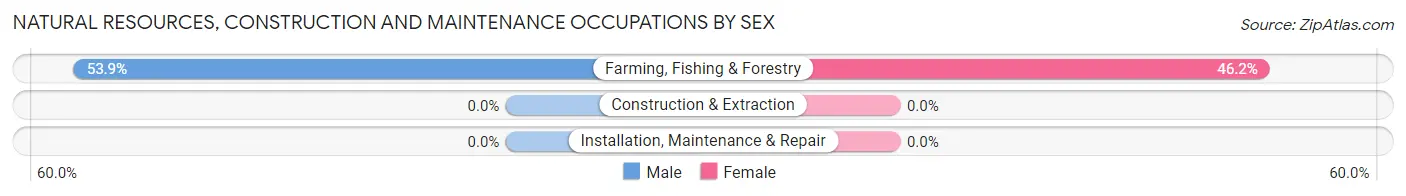 Natural Resources, Construction and Maintenance Occupations by Sex in Zip Code 97040