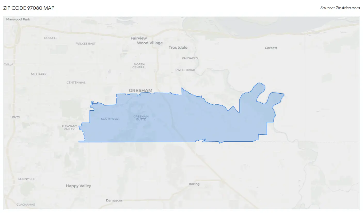 Zip Code 97080 Map