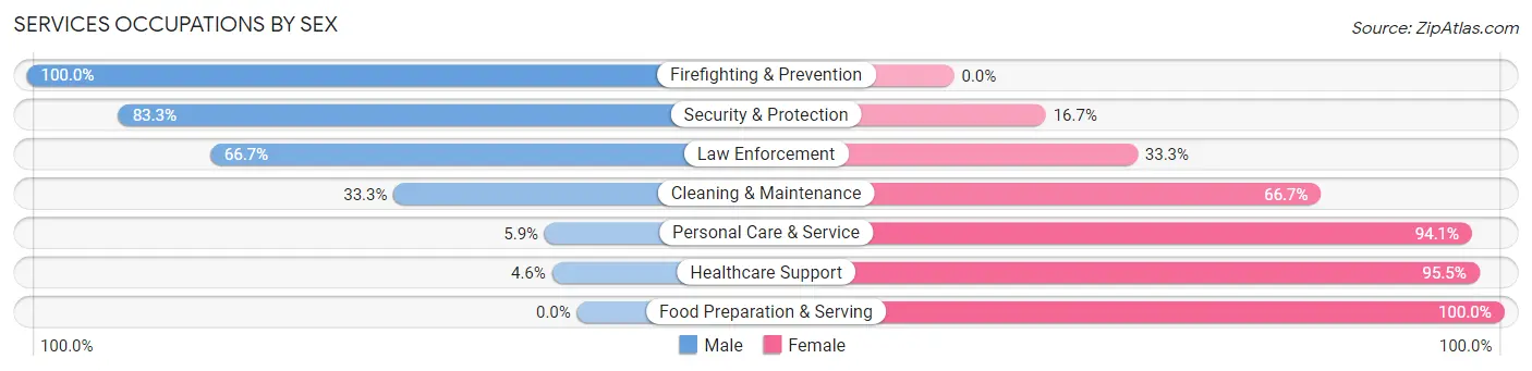 Services Occupations by Sex in Zip Code 97137