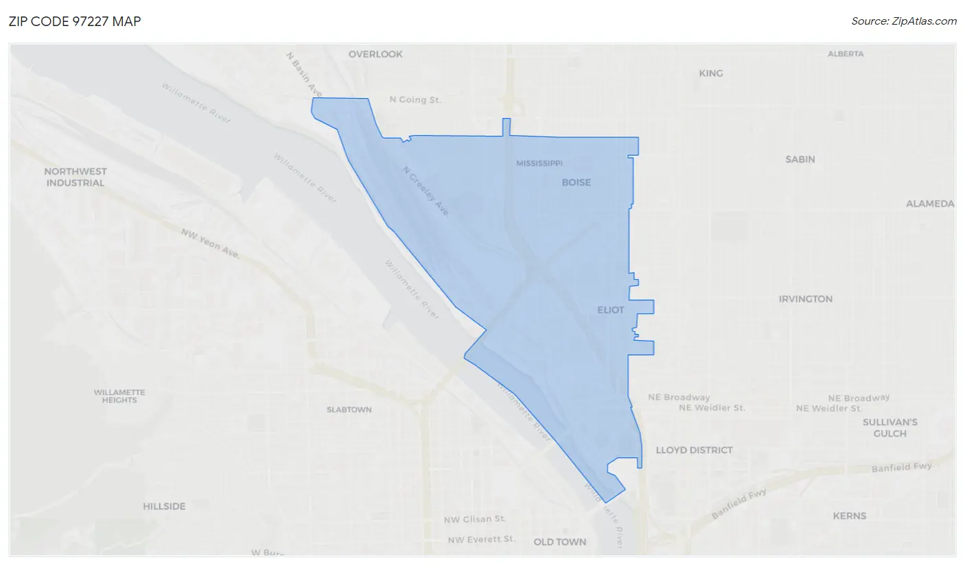 Zip Code 97227 Map