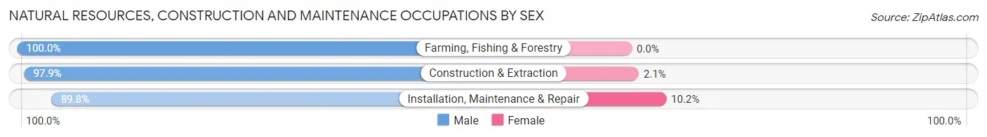 Natural Resources, Construction and Maintenance Occupations by Sex in Zip Code 97229