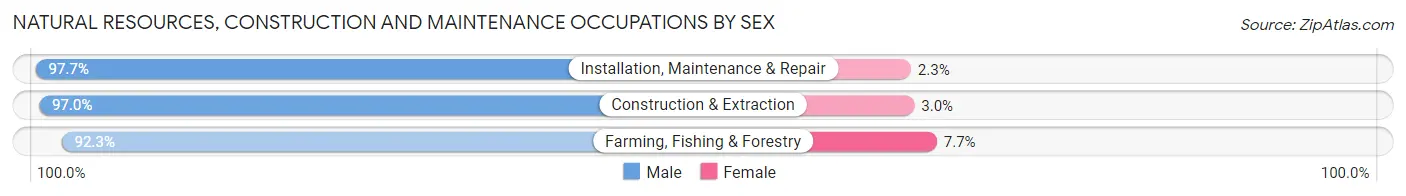 Natural Resources, Construction and Maintenance Occupations by Sex in Zip Code 97801