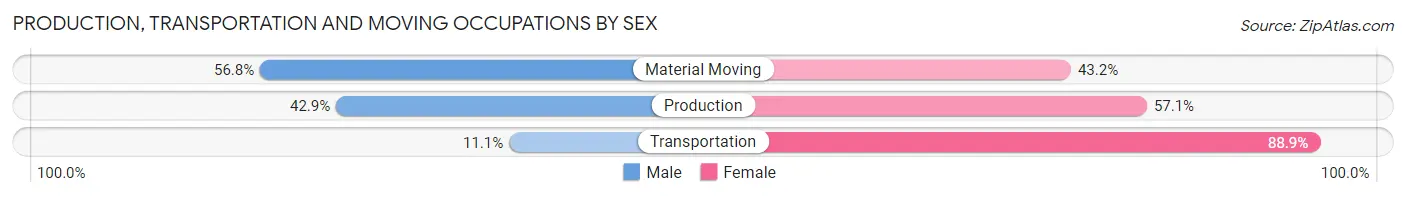 Production, Transportation and Moving Occupations by Sex in Zip Code 98020