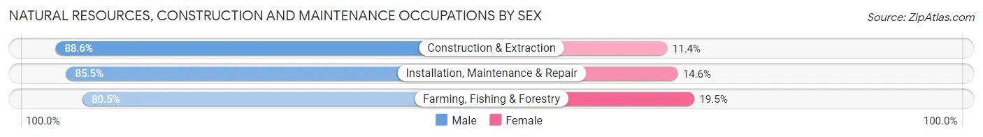 Natural Resources, Construction and Maintenance Occupations by Sex in Zip Code 98023