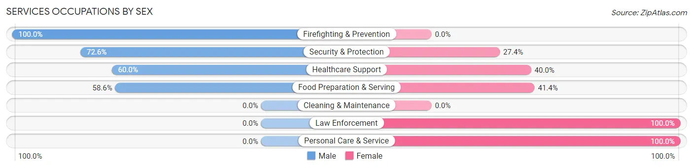 Services Occupations by Sex in Zip Code 98356