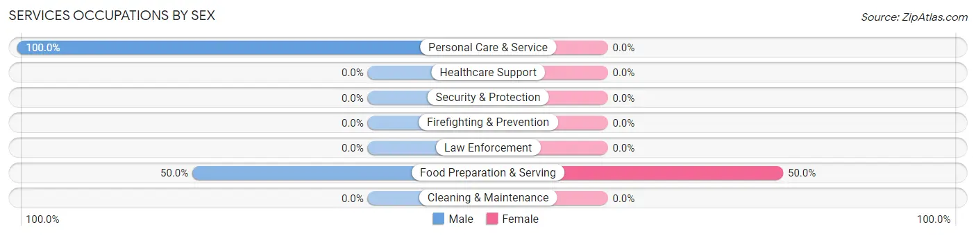 Services Occupations by Sex in Zip Code 98505