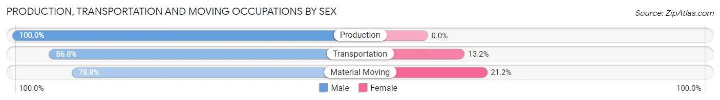 Production, Transportation and Moving Occupations by Sex in Zip Code 98937