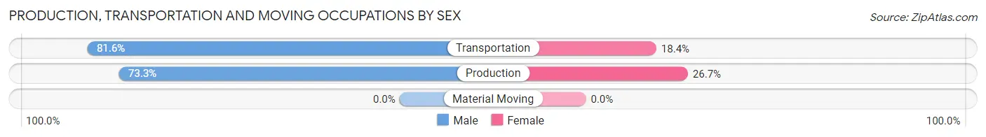Production, Transportation and Moving Occupations by Sex in Zip Code 99019