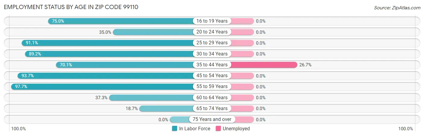 Employment Status by Age in Zip Code 99110