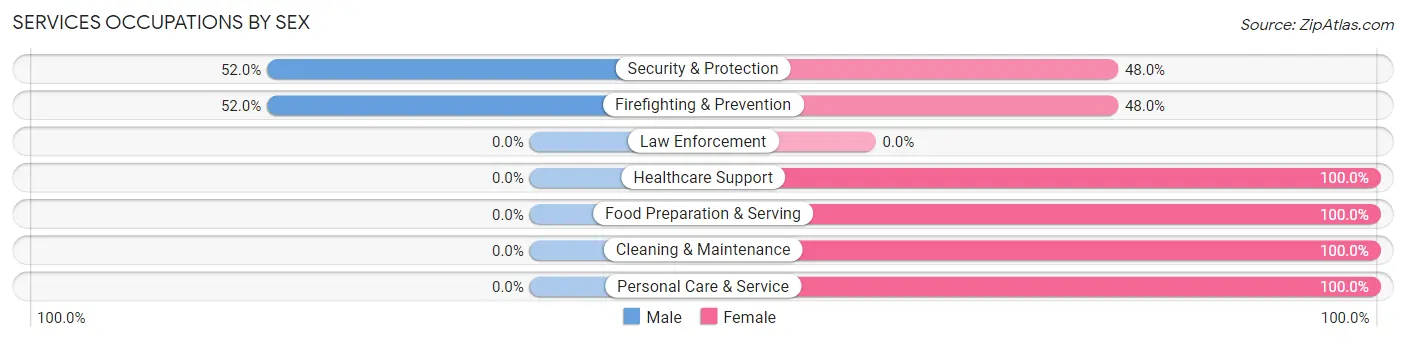 Services Occupations by Sex in Zip Code 99110